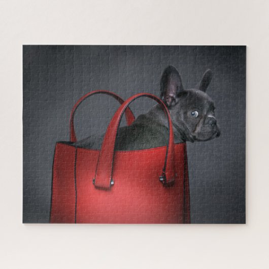 Kutest Baby Animals | Franse Bulldog Red Hand Bag Legpuzzel (Horizontaal)