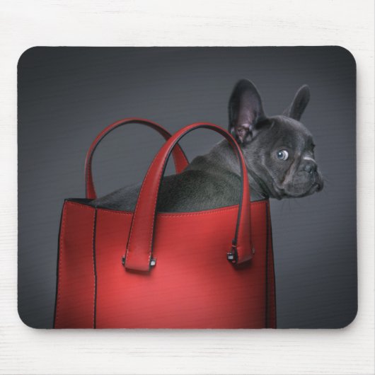 Kutest Baby Animals | Franse Bulldog Red Hand Bag Muismat (Voorkant)