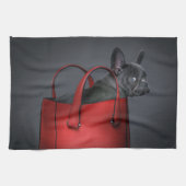 Kutest Baby Animals | Franse Bulldog Red Hand Bag Theedoek (Horizontaal)