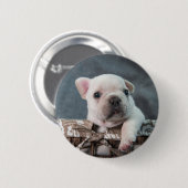 Kutest Baby Animals | Franse Bulldog Ronde Button 5,7 Cm (Voorkant /achterkant)