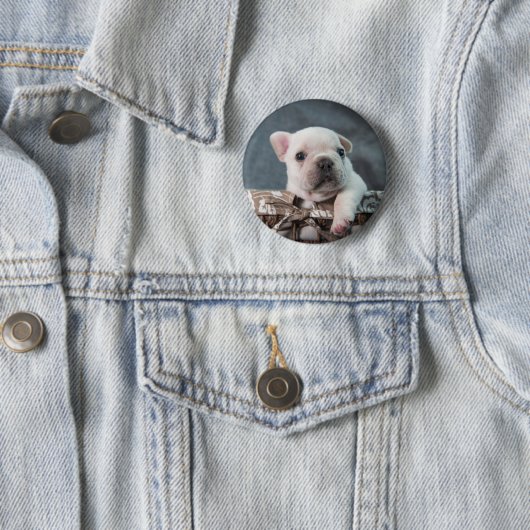 Kutest Baby Animals | Franse Bulldog Ronde Button 5,7 Cm (In situ)