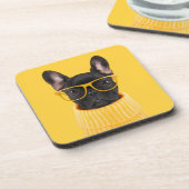 Kutest Baby Animals | Franse Bulldog Sunbril Bier Onderzetter (Linkerzijde)