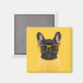 Kutest Baby Animals | Franse Bulldog Sunbril Magneet (Voorkant / Achterkant)