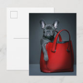 Kutest Baby Animals | Franse hond in handtas Briefkaart (Voorkant / Achterkant)
