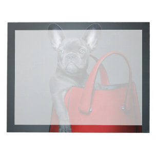 Kutest Baby Animals Franse hond in handtas Notitieblok
