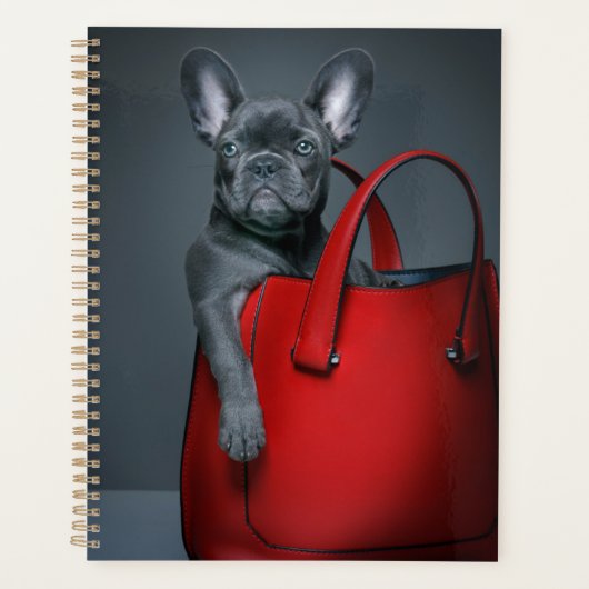 Kutest Baby Animals | Franse hond in handtas Planner (Voorkant)