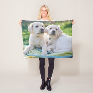 Kutest Baby Animals   Gele labrador Retrievers Fleece Deken