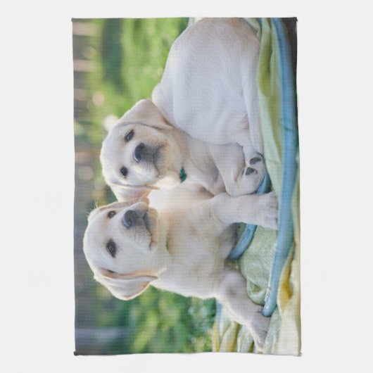 Kutest Baby Animals | Gele labrador Retrievers Theedoek (Verticaal)