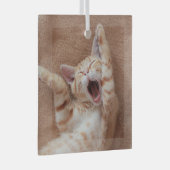 Kutest Baby Animals | Ginger Kitten Yawning Glas Ornament (Voorkant Rechts)