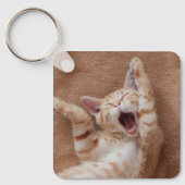 Kutest Baby Animals | Ginger Kitten Yawning Sleutelhanger (Voorkant)