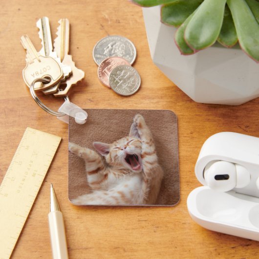 Kutest Baby Animals | Ginger Kitten Yawning Sleutelhanger (Bureau)