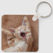 Kutest Baby Animals | Ginger Kitten Yawning Sleutelhanger (Achterkant)