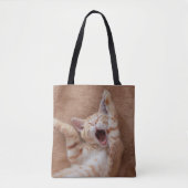 Kutest Baby Animals | Ginger Kitten Yawning Tote Bag (Voorkant)