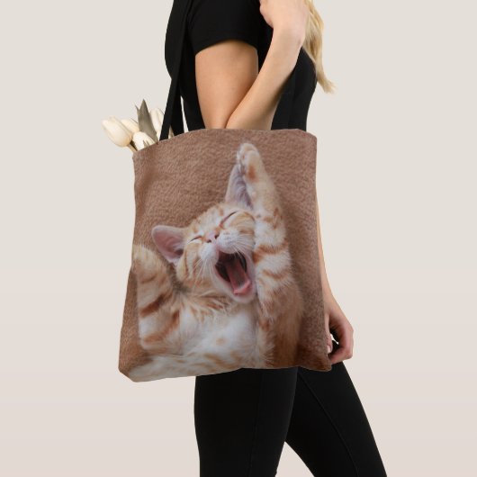 Kutest Baby Animals | Ginger Kitten Yawning Tote Bag (Dichtbij)