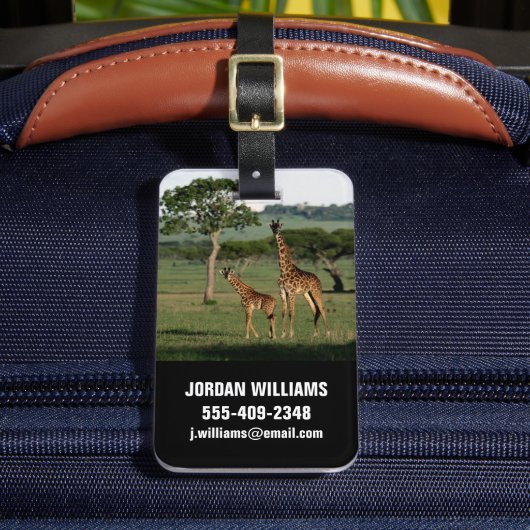 Kutest Baby Animals | Giraffe Calf & Mama Bagagelabel (Voorkant Insitu 2)
