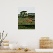 Kutest Baby Animals | Giraffe Calf & Mama Poster (Keuken)