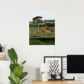 Kutest Baby Animals | Giraffe Calf & Mama Poster (Thuiskantoor)