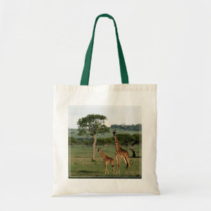 Kutest Baby Animals Giraffe Calf & Mama Tote Bag