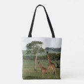 Kutest Baby Animals | Giraffe Calf & Mama Tote Bag (Achterkant)