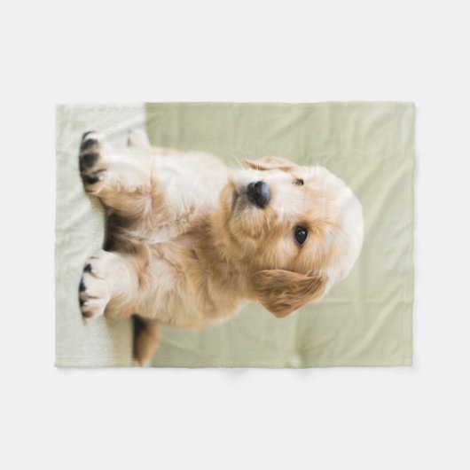 Kutest Baby Animals | Golden Retriever Puppy Fleece Deken (Voorkant (Horizontaal))
