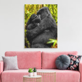Kutest Baby Animals | Gorilla en Baby Canvas Afdruk (Insitu (Woonkamer))