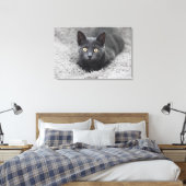 Kutest Baby Animals | Grijze katten Canvas Afdruk (Insitu (Slaapkamer))
