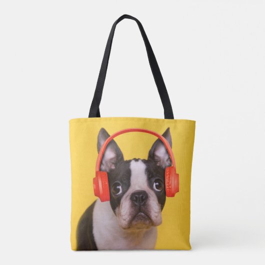 Kutest Baby Animals | Hoofdtelefoon van Boston Ter Tote Bag (Achterkant)