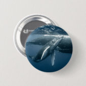 Kutest Baby Animals | Humpback Whale Calf Ronde Button 5,7 Cm (Voorkant /achterkant)