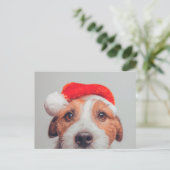 Kutest Baby Animals | Jack Russell Dog Santa Claus Briefkaart (Staand voorkant)