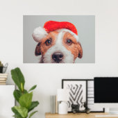 Kutest Baby Animals | Jack Russell Dog Santa Claus Poster (Thuiskantoor)