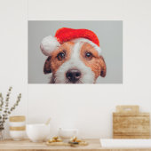Kutest Baby Animals | Jack Russell Dog Santa Claus Poster (Keuken)