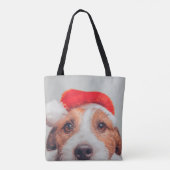 Kutest Baby Animals | Jack Russell Dog Santa Claus Tote Bag (Achterkant)