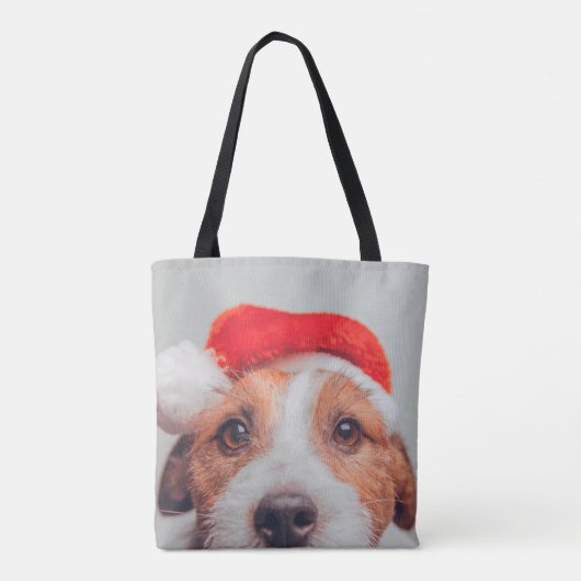 Kutest Baby Animals | Jack Russell Dog Santa Claus Tote Bag (Achterkant)