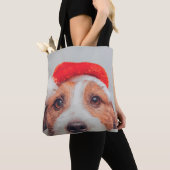 Kutest Baby Animals | Jack Russell Dog Santa Claus Tote Bag (Dichtbij)