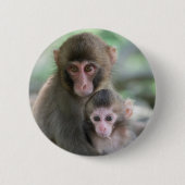 Kutest Baby Animals | Japanse apen Ronde Button 5,7 Cm (Voorkant)