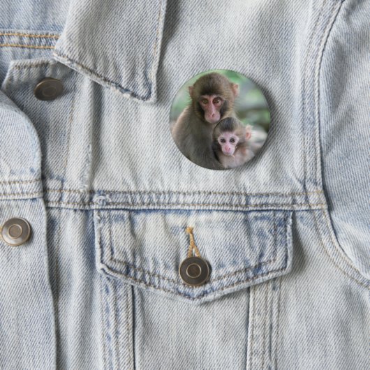 Kutest Baby Animals | Japanse apen Ronde Button 5,7 Cm (In situ)