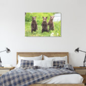 Kutest Baby Animals | Kamchatka Brown Beer Cubs Canvas Afdruk (Insitu (Slaapkamer))