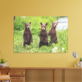 Kutest Baby Animals | Kamchatka Brown Beer Cubs Canvas Afdruk (Insitu (Woonkamer))