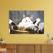 Kutest Baby Animals | Kat in bed Canvas Afdruk (Insitu (Woonkamer))