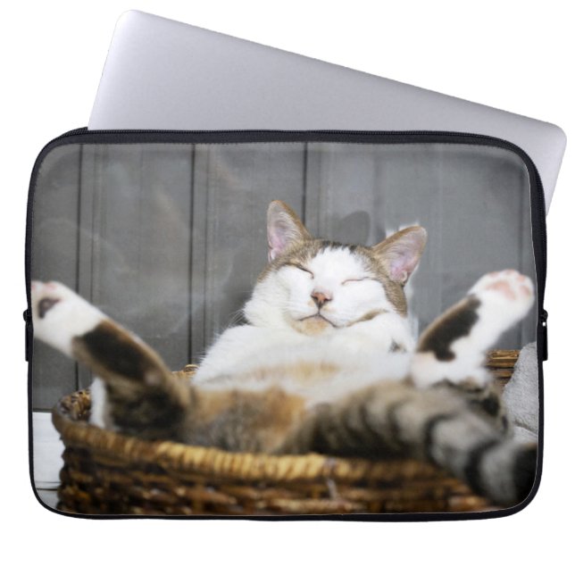 Kutest Baby Animals | Kat in bed Laptop Sleeve (Voorkant)
