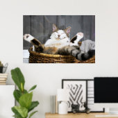 Kutest Baby Animals | Kat in bed Poster (Thuiskantoor)