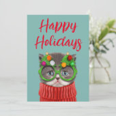 Kutest Baby Animals | Kat-kerstkeuken Bedankkaart (Staand voorkant)