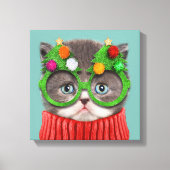 Kutest Baby Animals | Kat-kerstkeuken Canvas Afdruk (Voorkant)