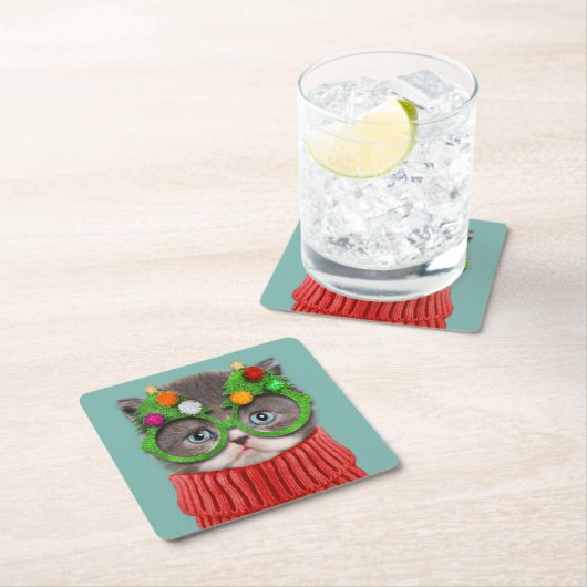 Kutest Baby Animals | Kat-kerstkeuken Kartonnen Onderzetters (Insitu)