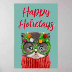 Kutest Baby Animals Kat-kerstkeuken Poster