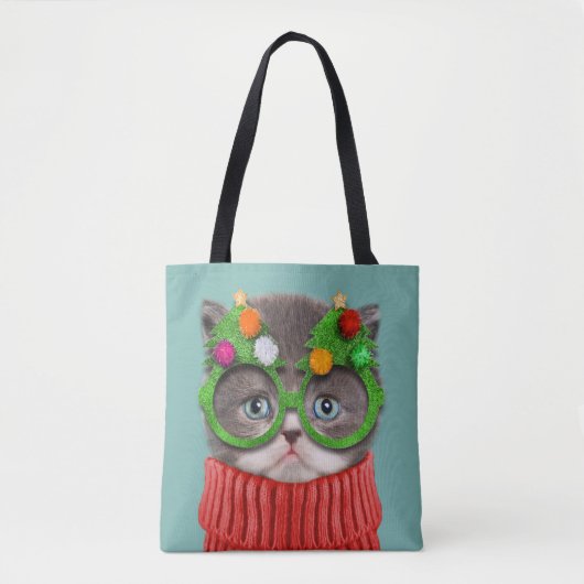 Kutest Baby Animals | Kat-kerstkeuken Tote Bag (Voorkant)
