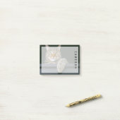 Kutest Baby Animals | Kat met grijze tabletten Post-it® Notes (Op bureau)