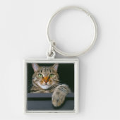 Kutest Baby Animals | Kat met grijze tabletten Sleutelhanger (Voorkant)