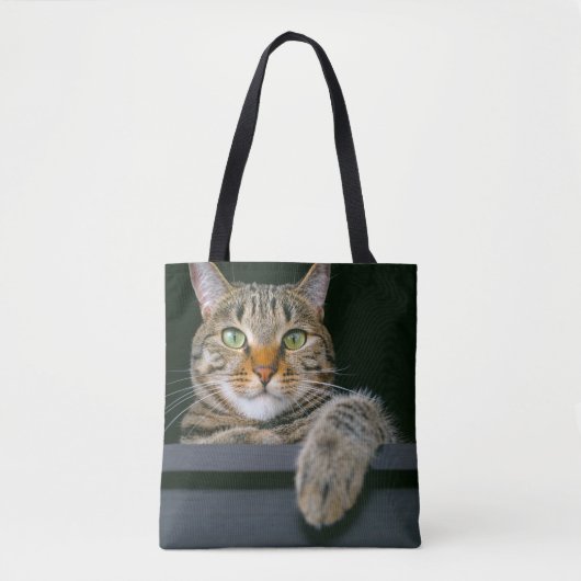 Kutest Baby Animals | Kat met grijze tabletten Tote Bag (Voorkant)