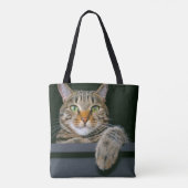 Kutest Baby Animals | Kat met grijze tabletten Tote Bag (Achterkant)